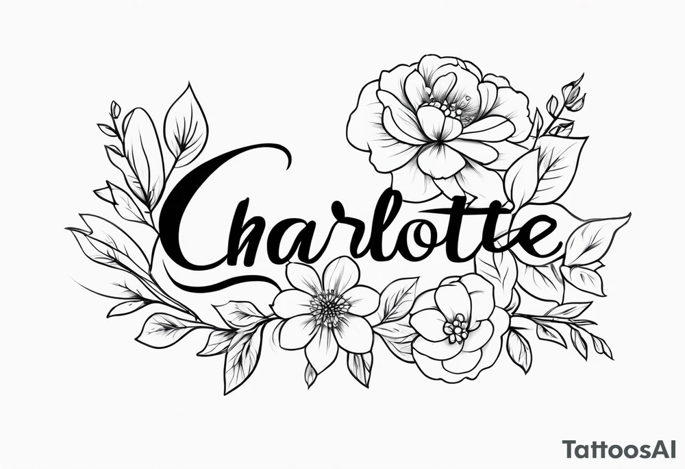 name, Charlotte, flowers tattoo idea