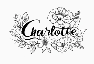 name, Charlotte, flowers tattoo idea