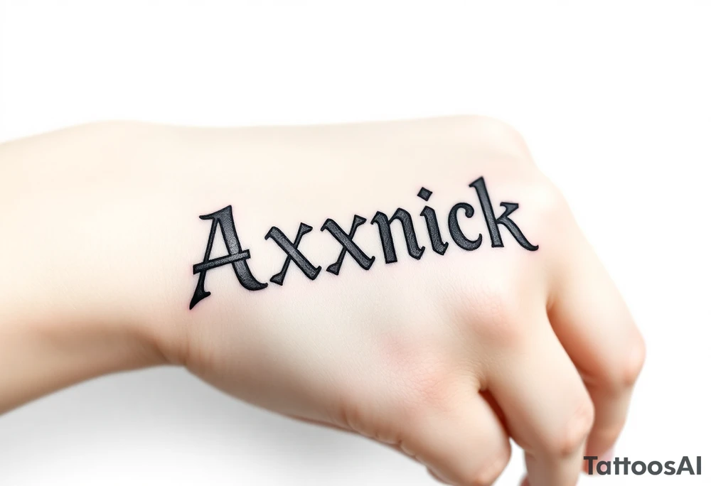 Prussian black axnick name tattoo idea