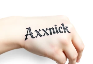 Prussian black axnick name tattoo idea
