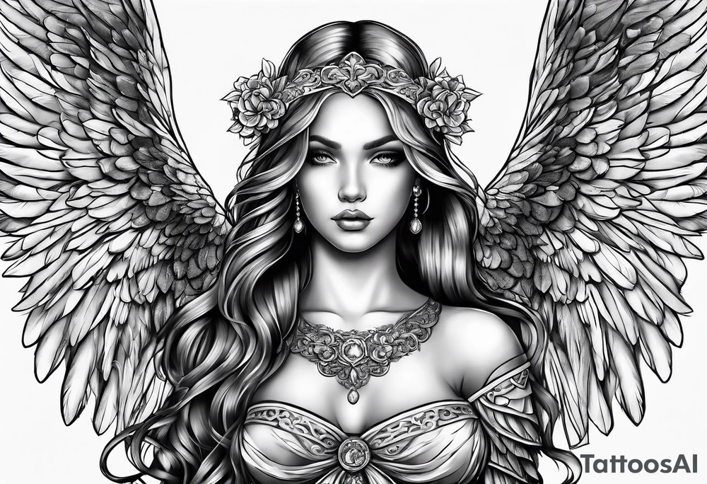 Angel named Leah tattoo idea
