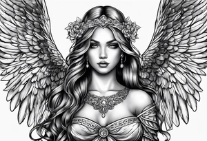 Angel named Leah tattoo idea