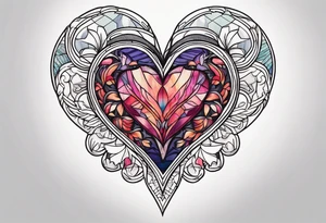 Embroidery heart tattoo idea