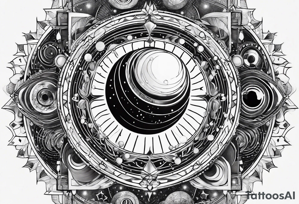 solar system stretched out vertically tattoo idea