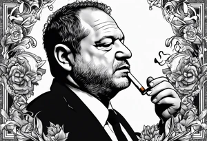 Harvey Weinstein smoking cigarette tattoo idea