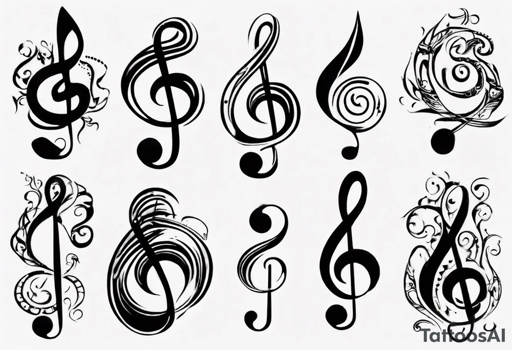 Bb A Bb E F A F
In blass clef tattoo idea