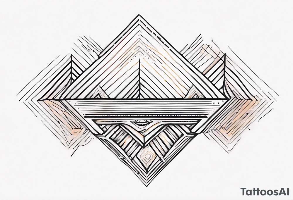 neo-tribal abstract lines gradient tattoo idea