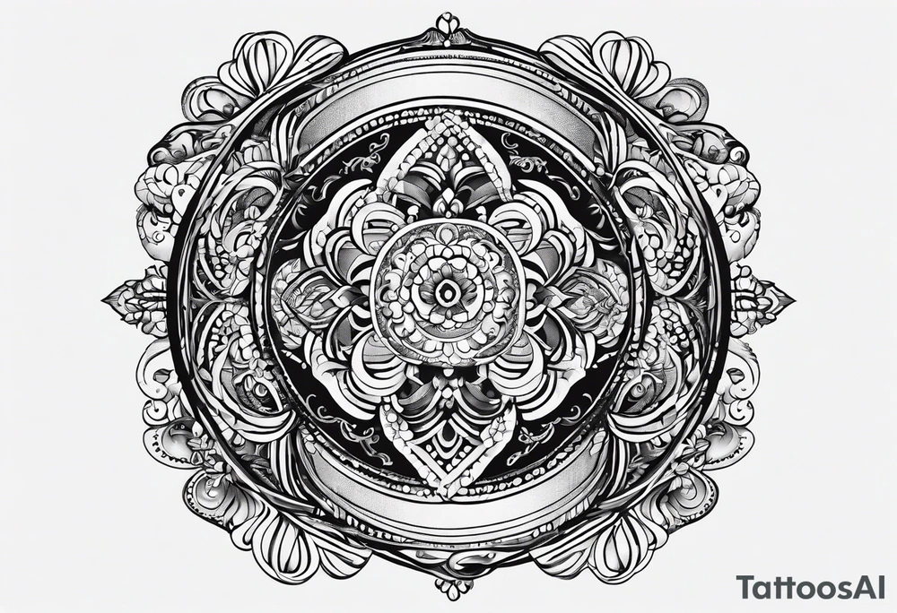 winding dotted line with X tattoo idea