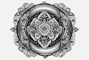 winding dotted line with X tattoo idea