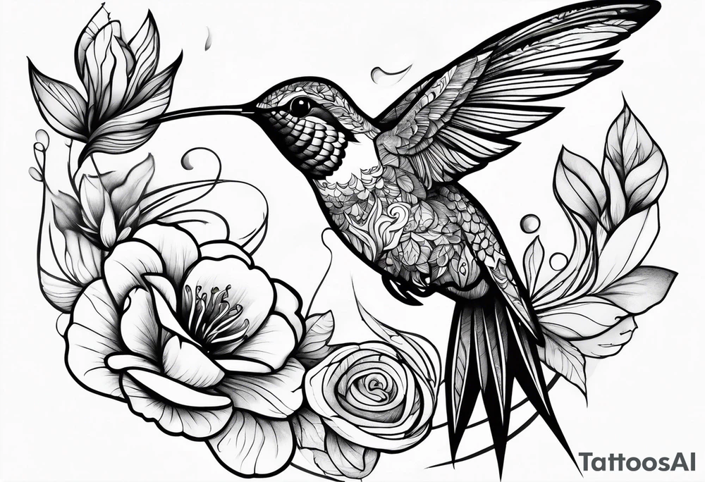 hummingbird simple tattoo idea