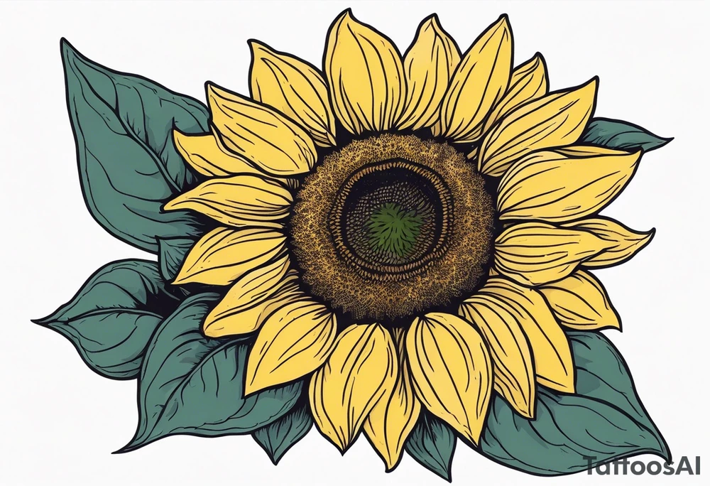 Sunflower for a male tattoo idea
