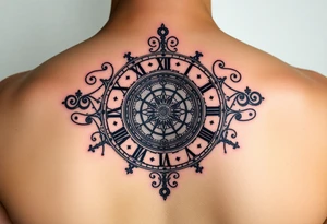 vintage roman numerals within ornate clockwork mechanism tattoo idea