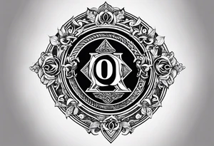 Greek Capital Letter Omega symbol black magic style tattoo idea