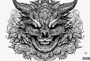 Dragon mexican skull full body tattoo idea