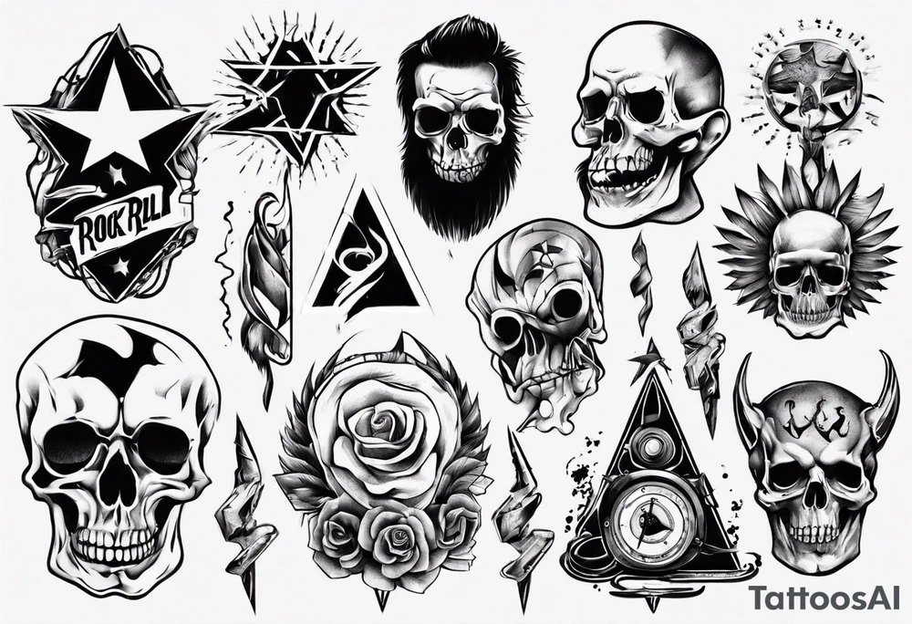 rock and roll tattoo idea
