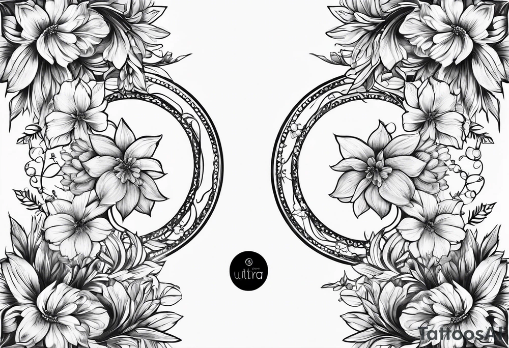 March birth flower infinity sign tattoo idea