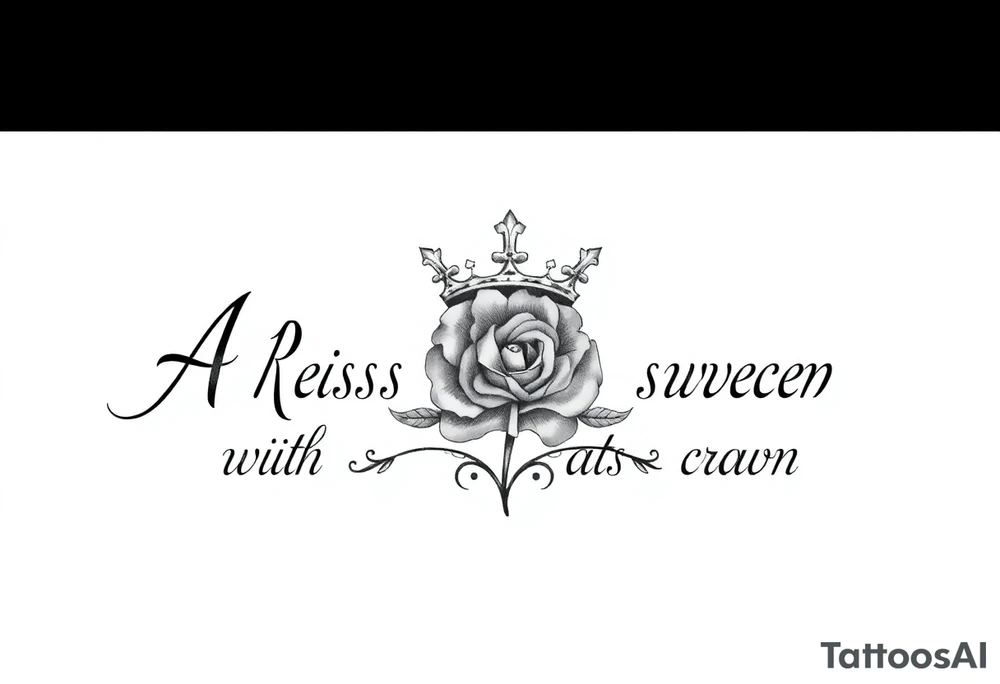 A Rose with a kings crown on it tattoo idea