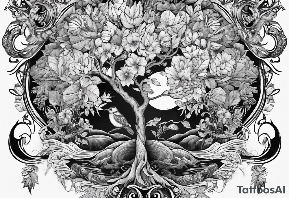 Lebensbaum mit 2 Daten. tattoo idea