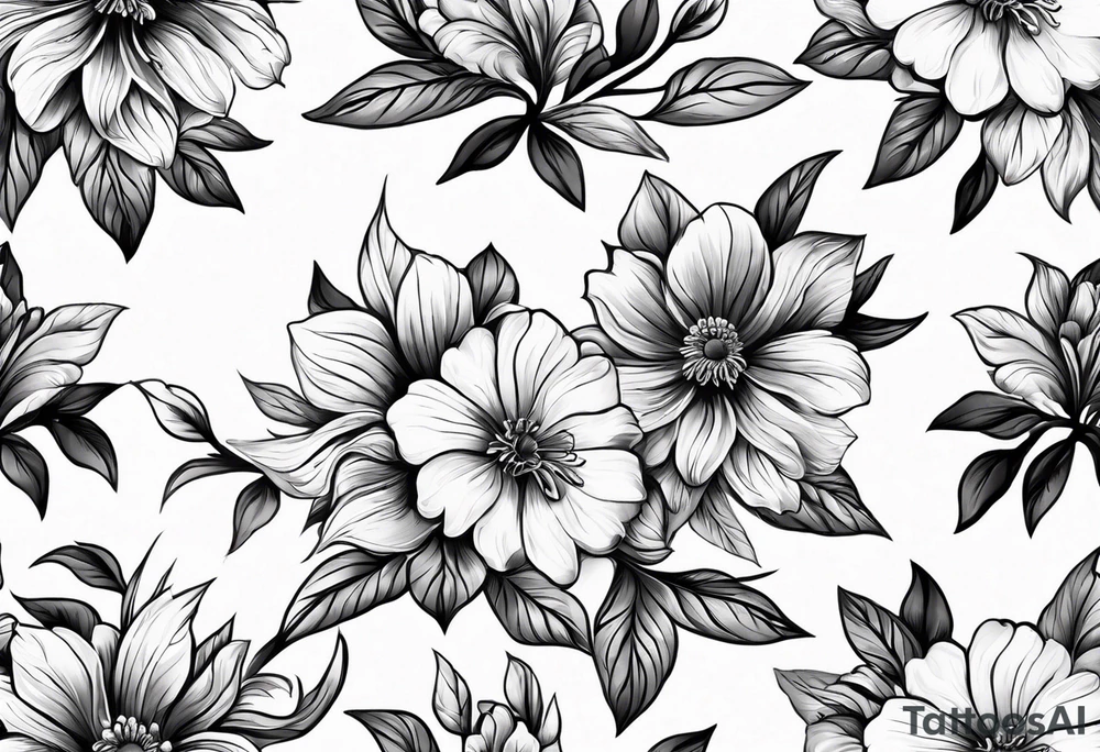 flower, cross tattoo idea