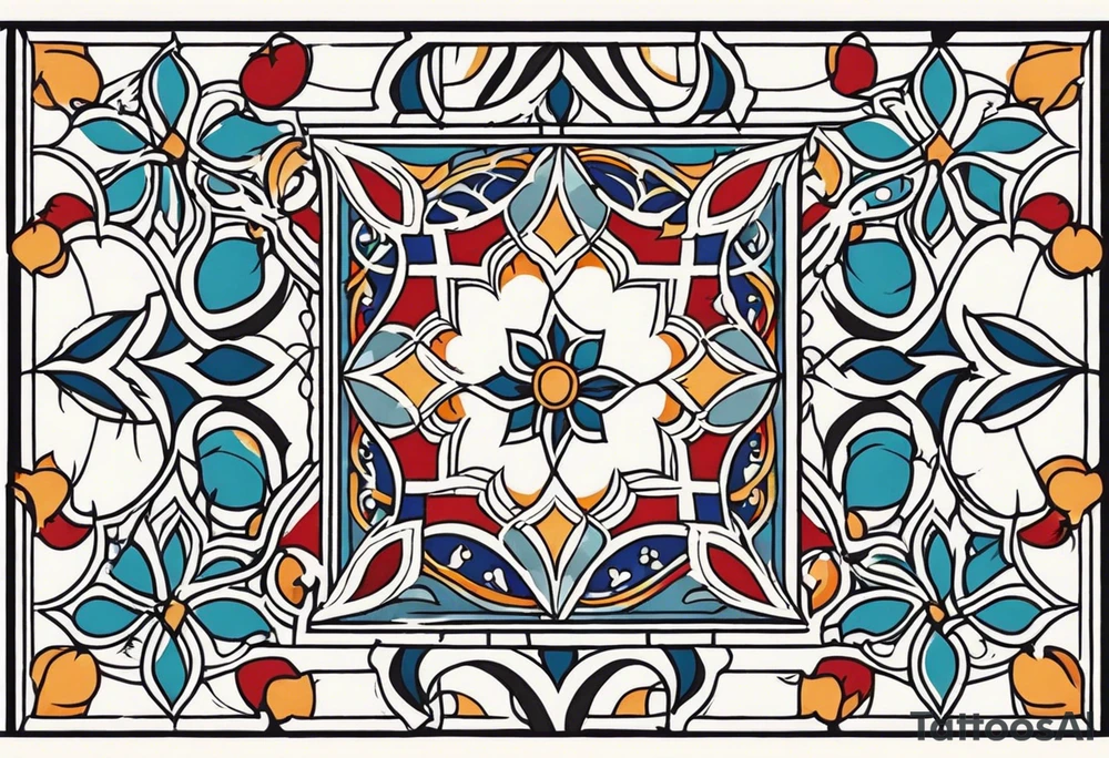 moroccan tiles tattoo idea