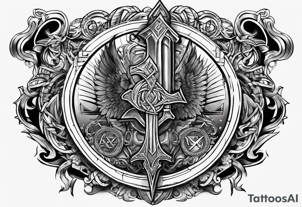 Valhalla round
shield axe sword valknut tattoo idea Valhalla round
shield axe sword valknut tattoo idea