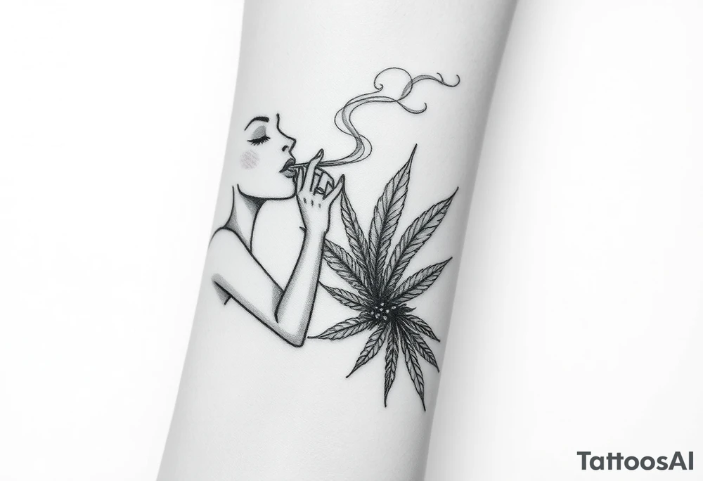 I taught Mary Jane how to dance smoke and weed art tattoo idea