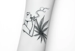 I taught Mary Jane how to dance smoke and weed art tattoo idea