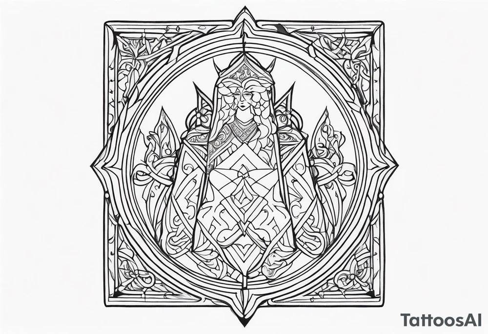 medieval person simple tattoo idea