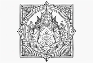 medieval person simple tattoo idea