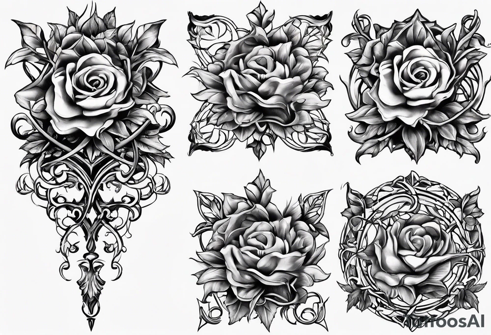 thorn vines that wind up your leg tattoo idea