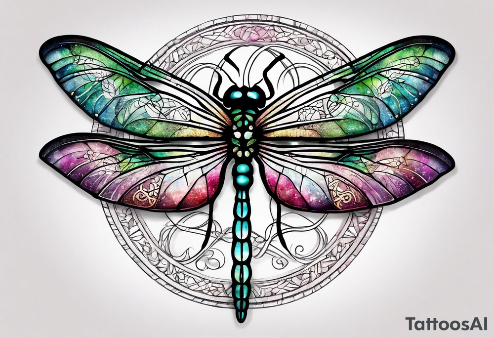 Dragonfly with infinity symbol and the words I will follow tattoo idea