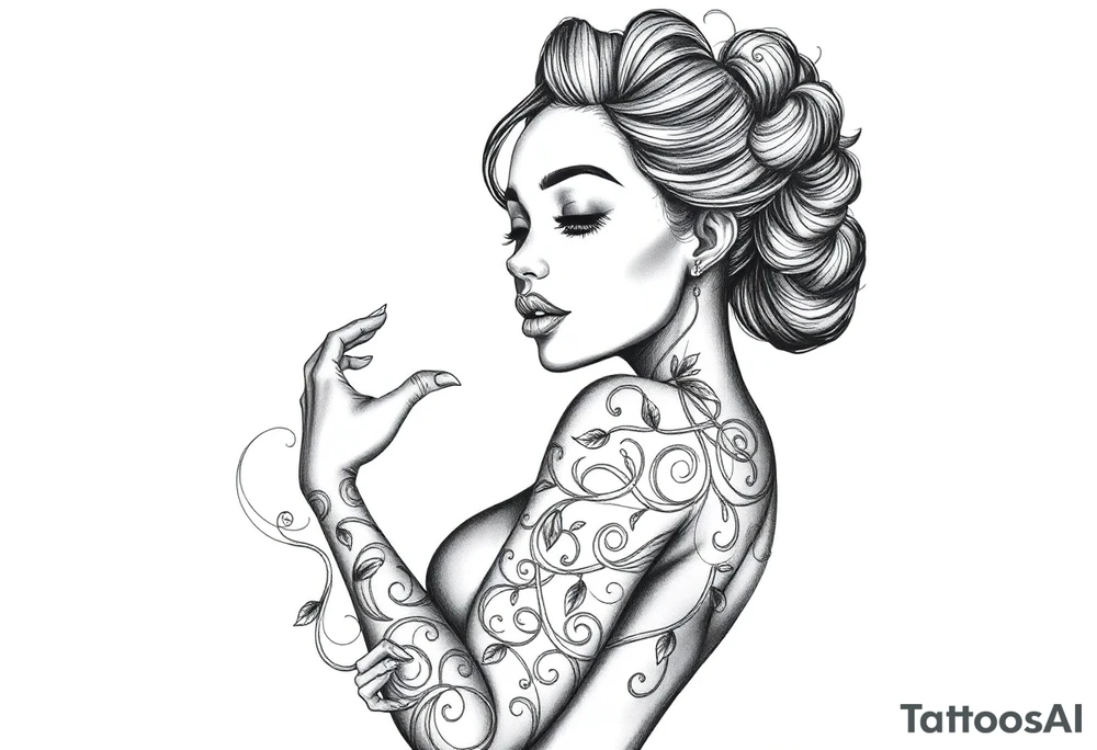 black woman loving herself after hard times tattoo idea