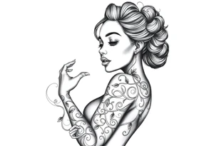 black woman loving herself after hard times tattoo idea