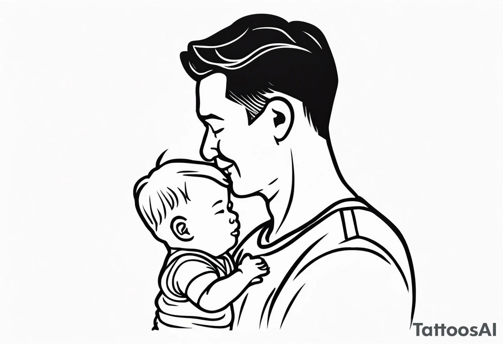 Father son simple tattoo idea