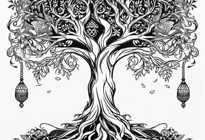 Yggdrasil simple with à losange tattoo idea