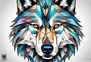 strong wolf gentle eyes tattoo idea
