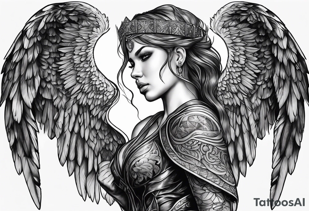 Naked dark angel tattoo idea
