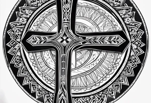Egyptian ankh with light beam shining down tattoo idea