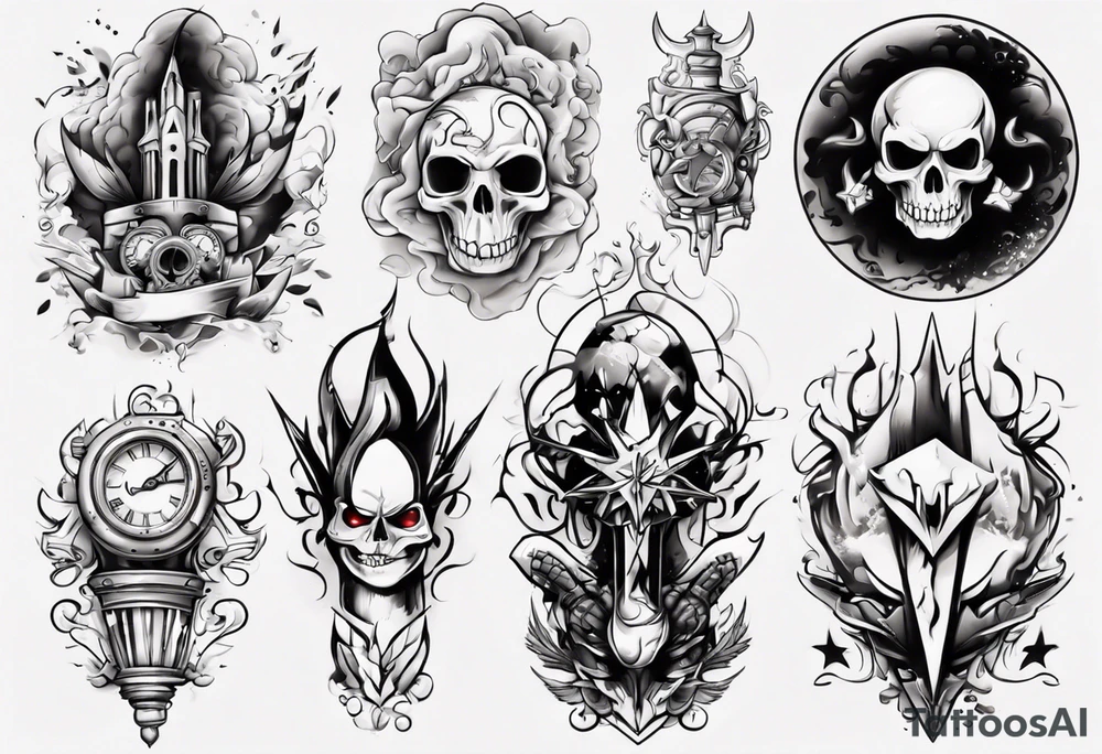 Light and dark sleeve tattoo idea