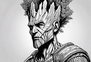 Groot greek warrior, half viewed tattoo idea