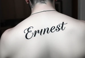 Romantic inner arm tattoo of husband name Ernest tattoo idea