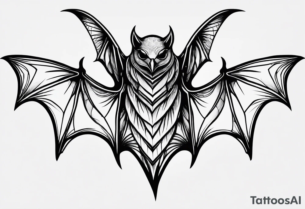 Black bat doodle tattoo idea
