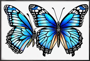 blue monarch butterflies tattoo idea