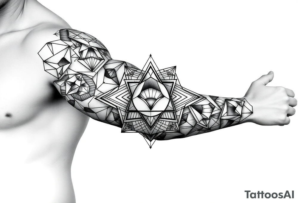Geometry with love symbolism tattoo idea