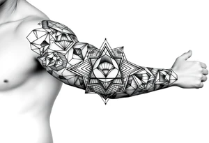 Geometry with love symbolism tattoo idea