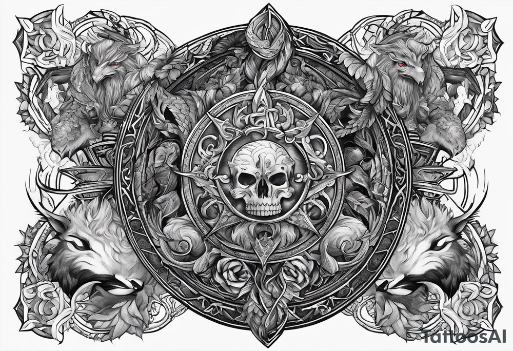 9 realms Norse mythology tattoo idea