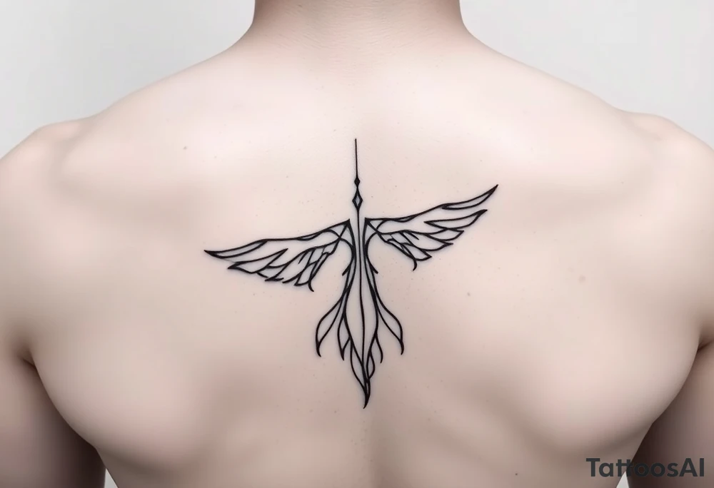 A minimalist and symbolic tattoo representing self-discovery, freedom, and acceptance. Incorporate flowing silhouettes, abstract lines, or interconnected shapes that evoke a sense of unity, growth, and emotional strength. Keep the design elegant, modern, and deeply meaningful. tattoo idea