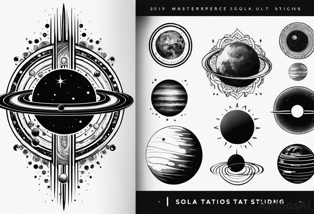 solar system spine tattoo idea