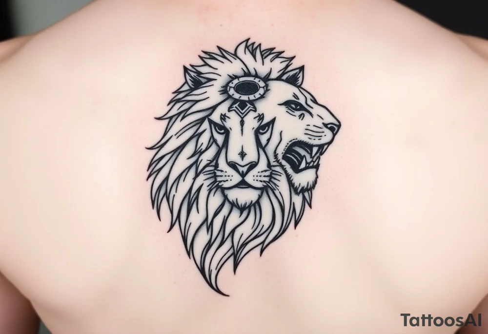 Majestic lion tattoo idea