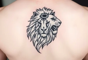 Majestic lion tattoo idea
